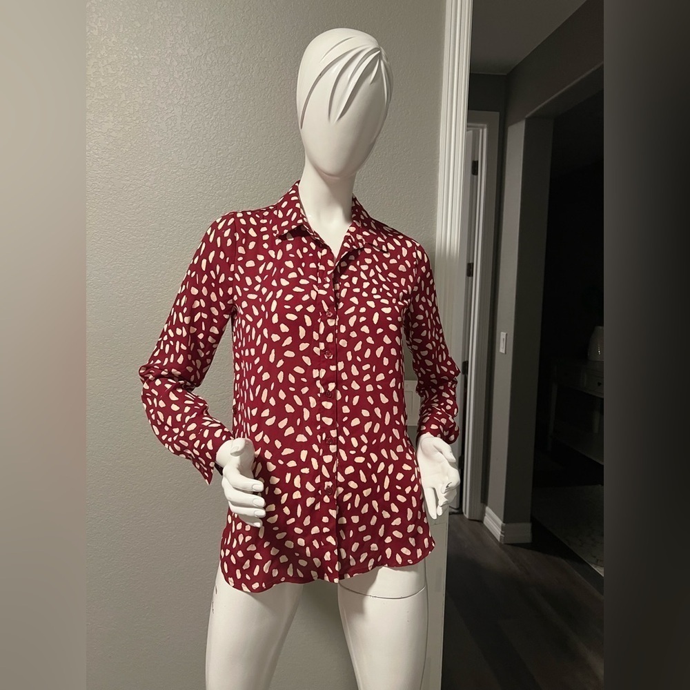 The Good Jane Rusty Red Button Down Shirt Size XS